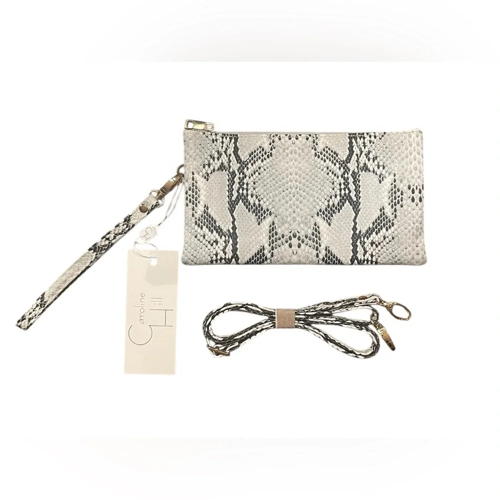 NWT Snakeskin Crossbody Wristlet Clutch